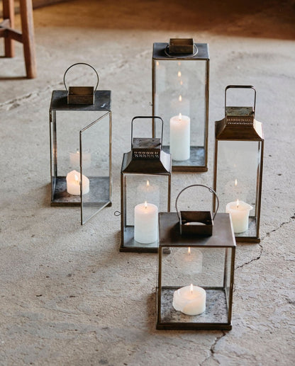 ANTIIKKI lyhty rautaa - K30 cm - kullanvärinen