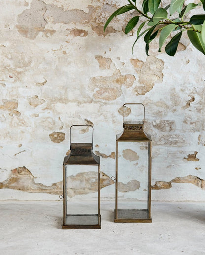 ANTIIKKI lyhty rautaa - K30 cm - kullanvärinen