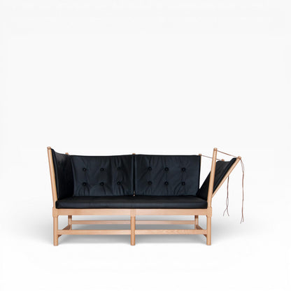 Tyynysetti Børge Mogensen Tremmesofa 1789 mustaa nahkaa