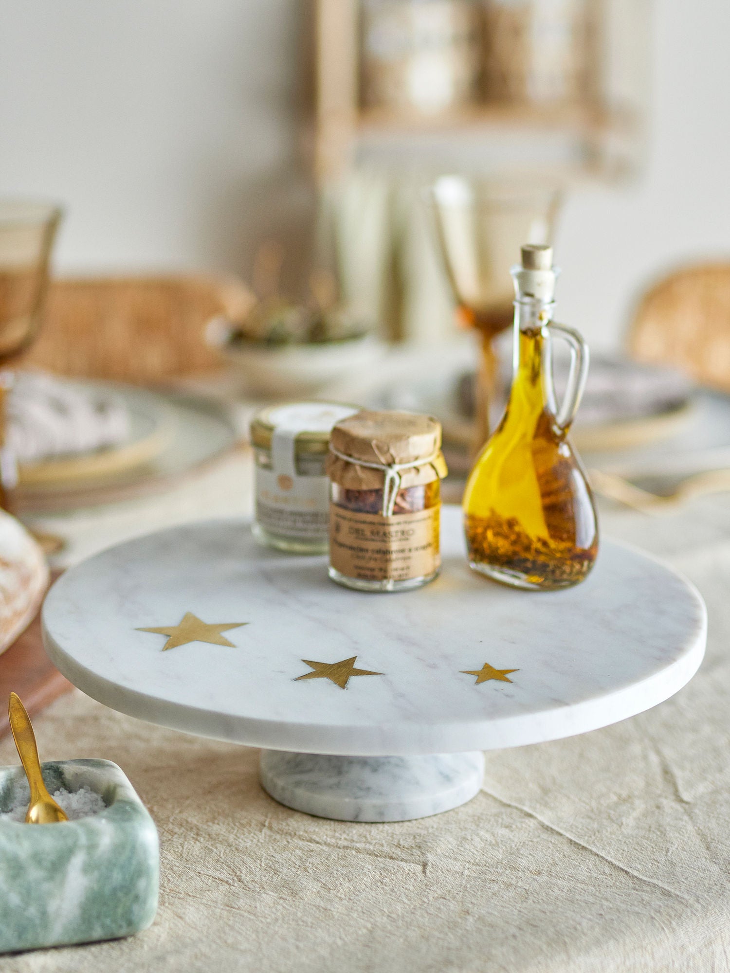 Bloomingville Fenya Star Cake -ruoka, valkoinen, marmori