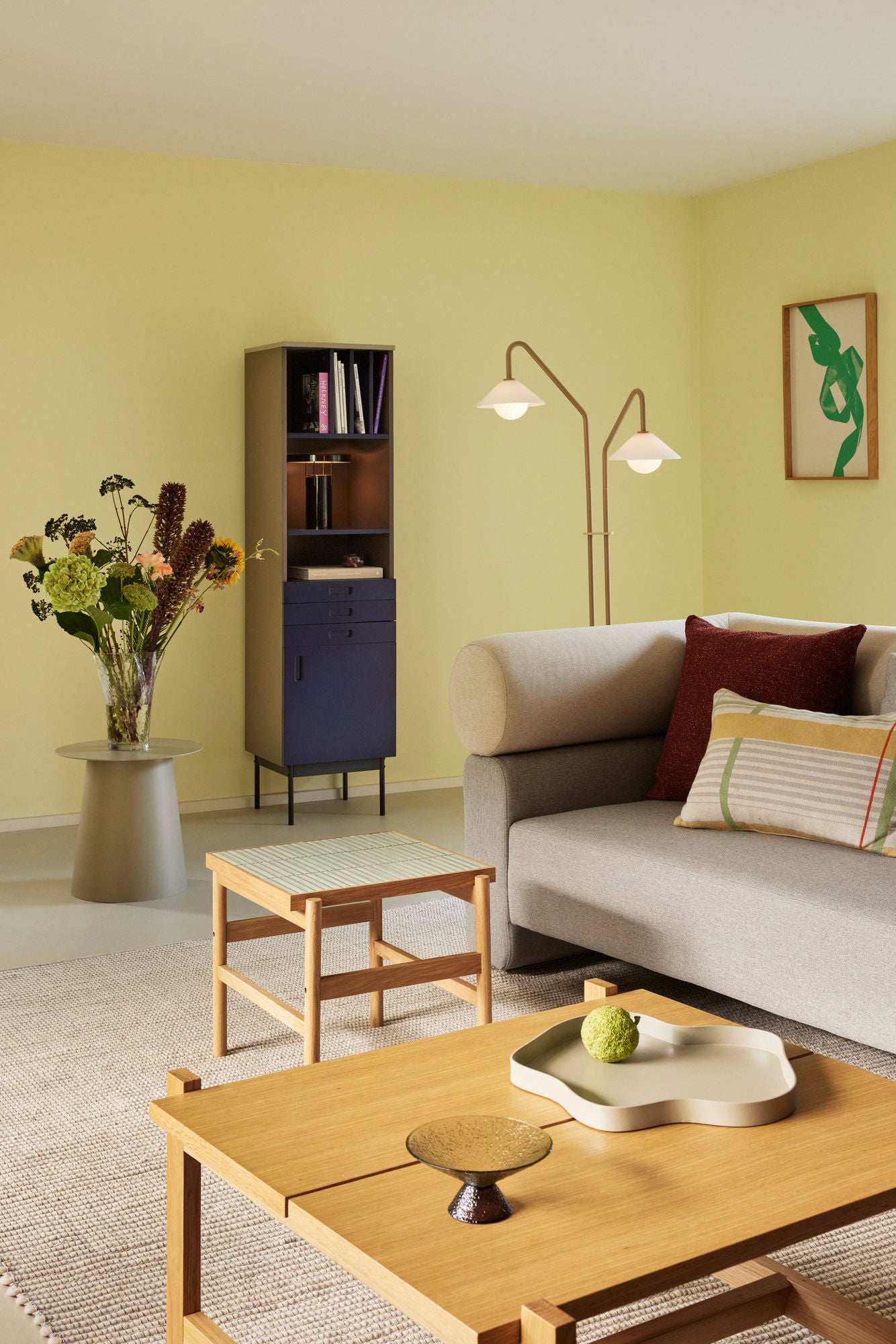 Laatoitettu sivupöytä Minttu/luonnollinen - 45x50xh44cm