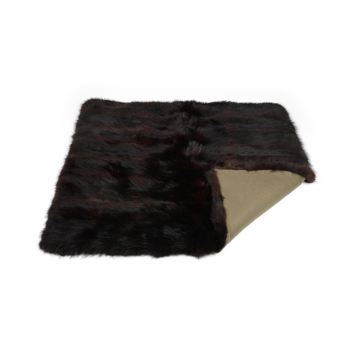 Premium-ketun ruudullinen | Kashmir tausta | Tummanruskea | 150x150 cm