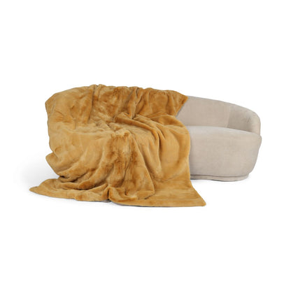 Minkkiruudukko | Takaosa kashmiria | Sinappi | 140x200 cm