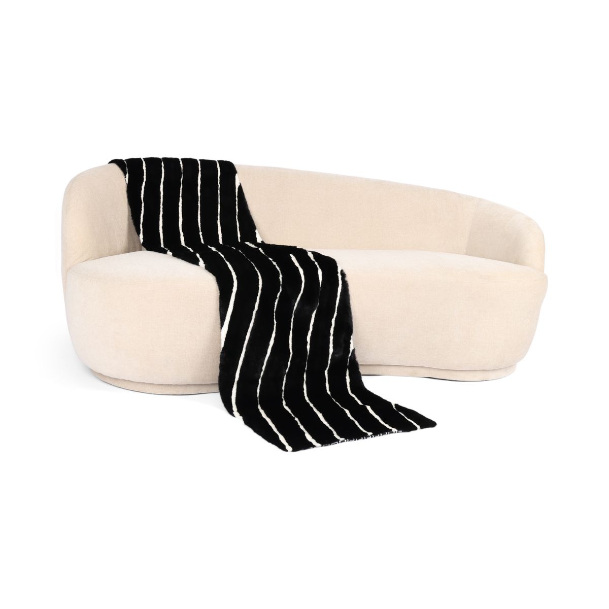 Minkkiruudukko | Takaosa kashmiria | Musta/valkoinen | 50x220 cm