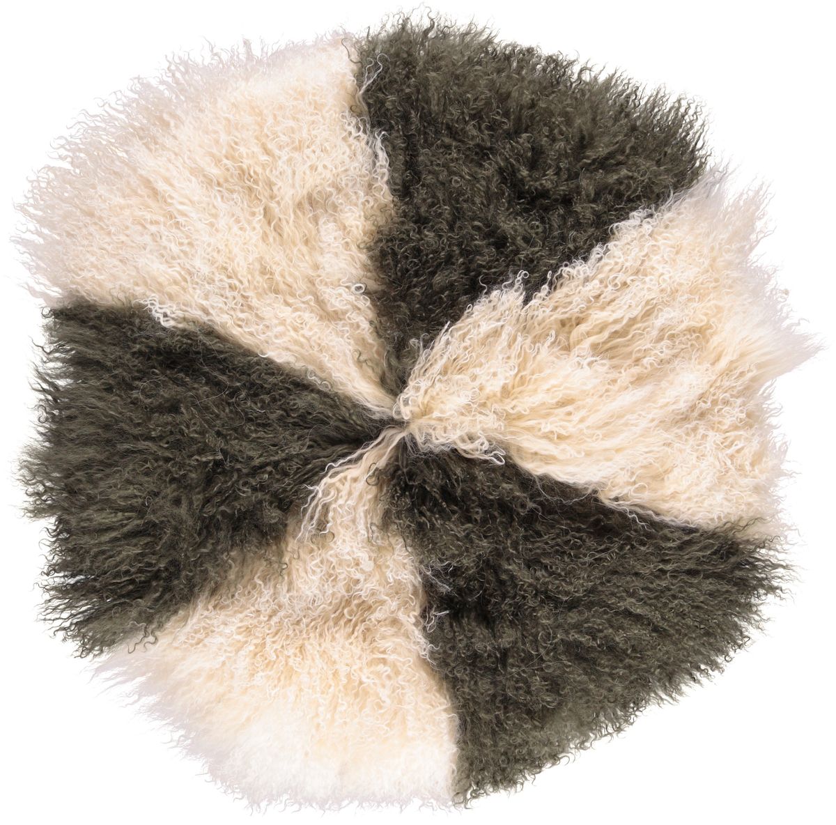 Lampaannahkainen tyyny | Kihara | Tiibet | Ø45 cm, Ø62 cm &amp; Ø38 cm