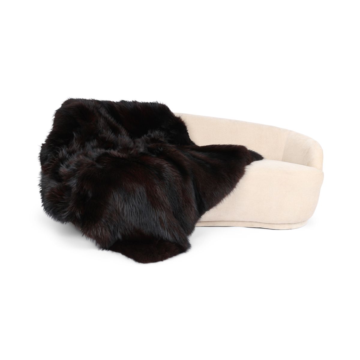 Premium-ketun ruudullinen | Kashmir tausta | Tummanruskea | 150x150 cm