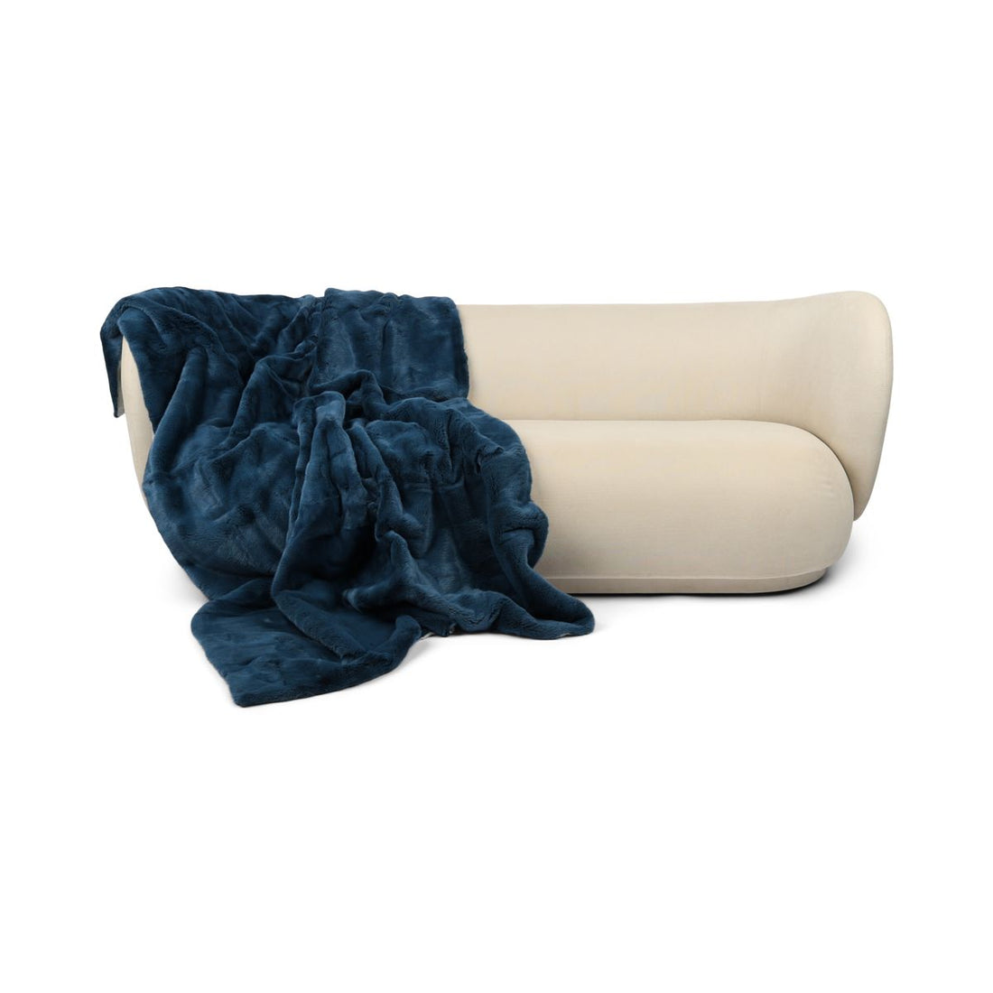 Minkkiruudukko | Takaosa kashmiria | Sininen Indigo | 142x202 cm