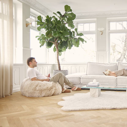 Pyöreä säkkituoli | Pitkäkarvainen | Uusi-Seelanti | 73x74 cm ja 92x93 cm