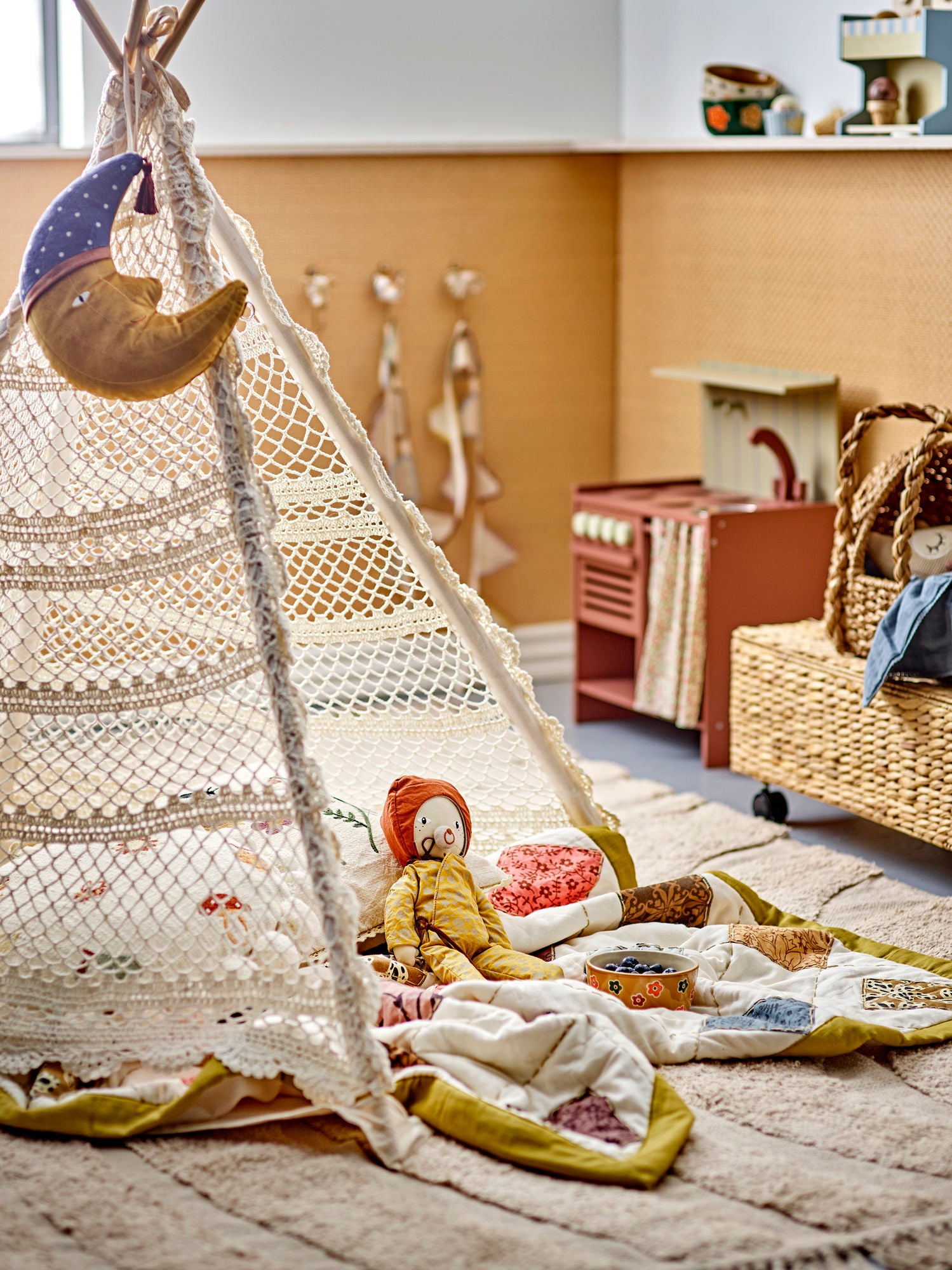 Bloomingville Mini Herle Lelu tipi, luonto, puuvilla