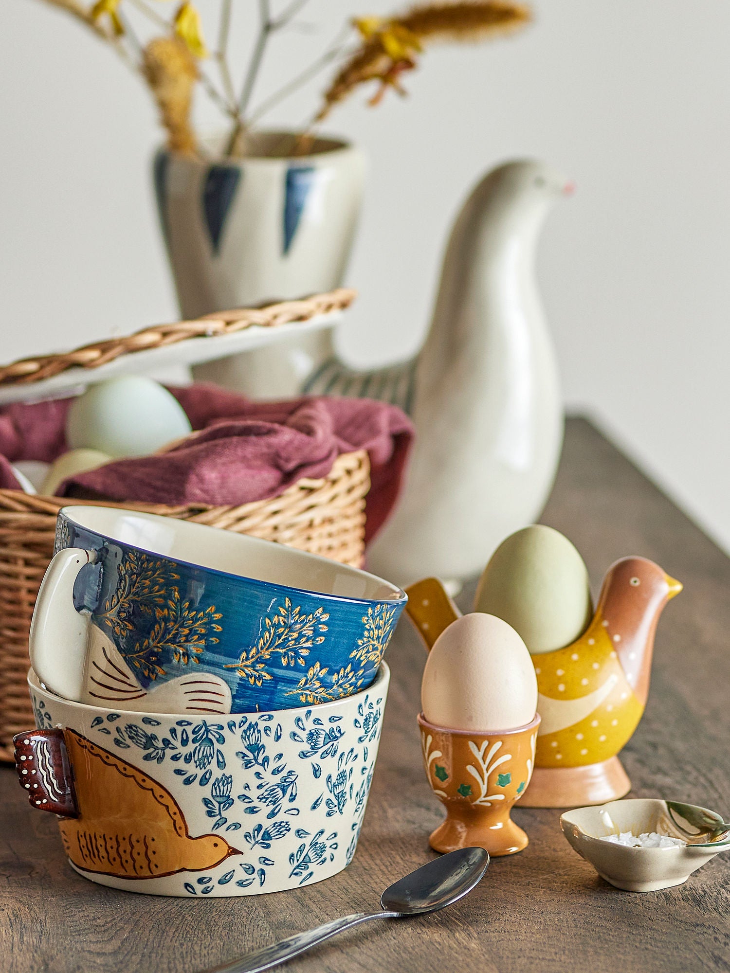 Bloomingville Birdy Egg Beaker, sininen, kivitavara