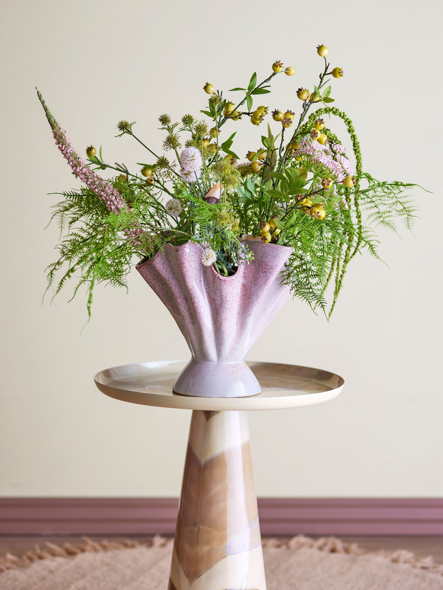 Bloomingville Plier -maljakko, Rosa, Stoneware
