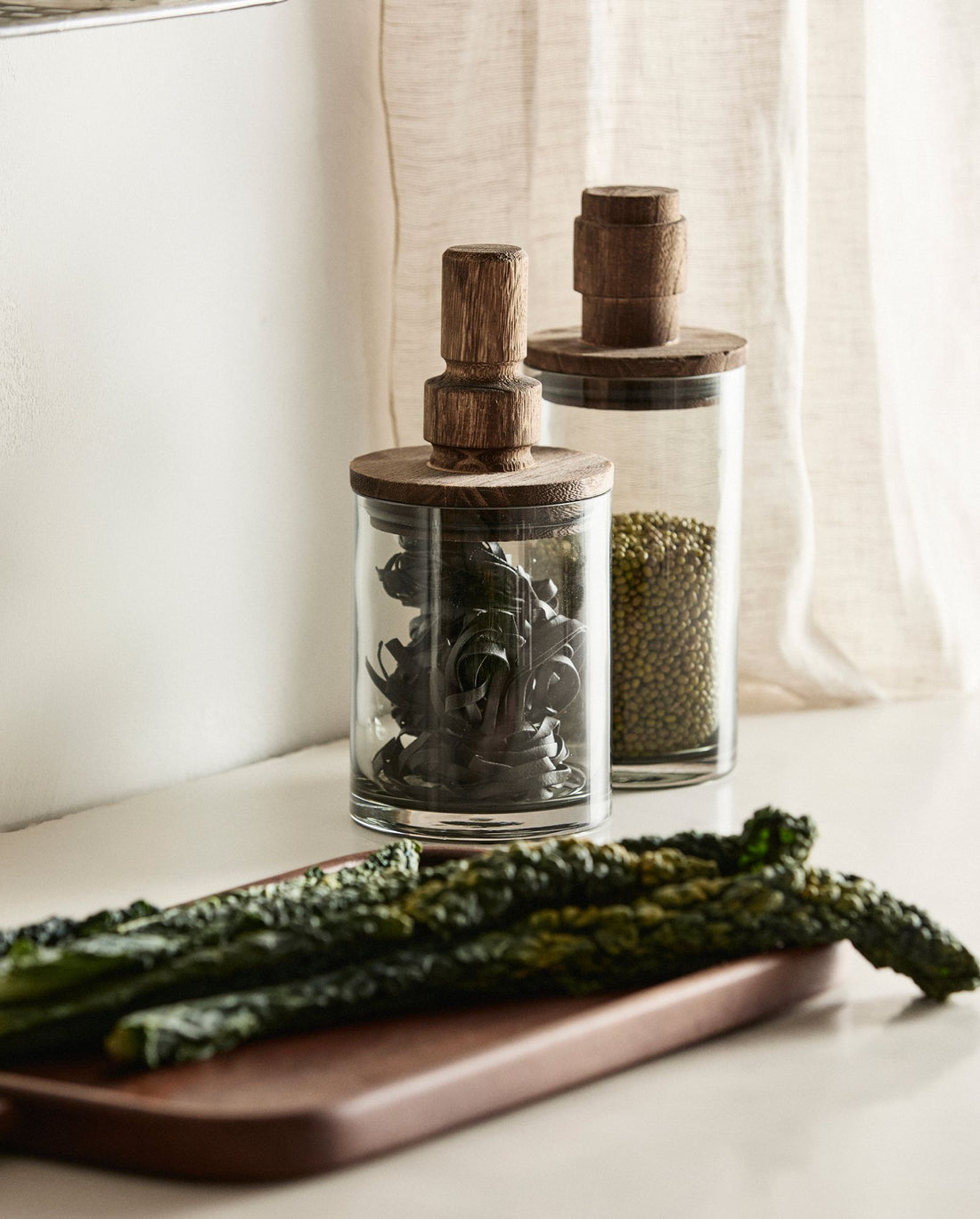 Sage säilytyslasi puun kansi - 900 ml