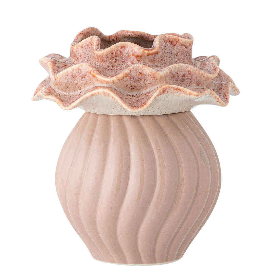 Bloomingville Petalia maljakko, Rosa, Stoneware