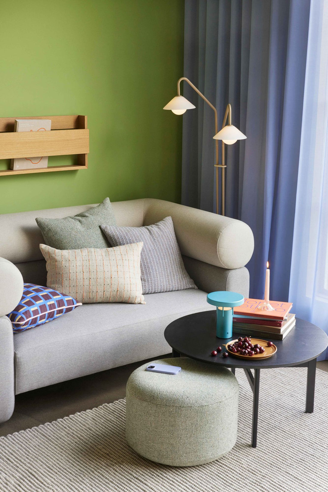Marshmellow Pouf Small Vaaleanvihreä - ø52xh36cm