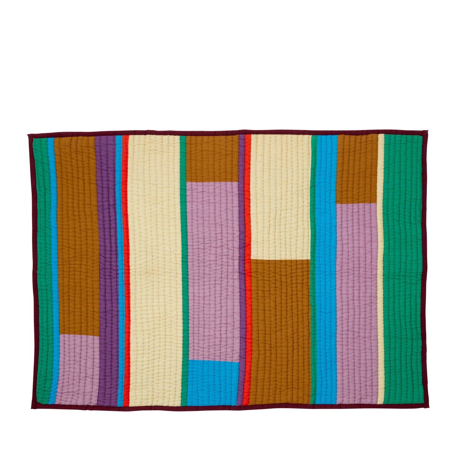 Hübsch Pavilion Plaid Block Burgundy/Monivärinen