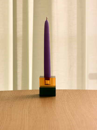 Block kynttilänjalat vihreä/sininen &amp; oranssi/vihreä (2 kpl sarja) - 5x5h6cm