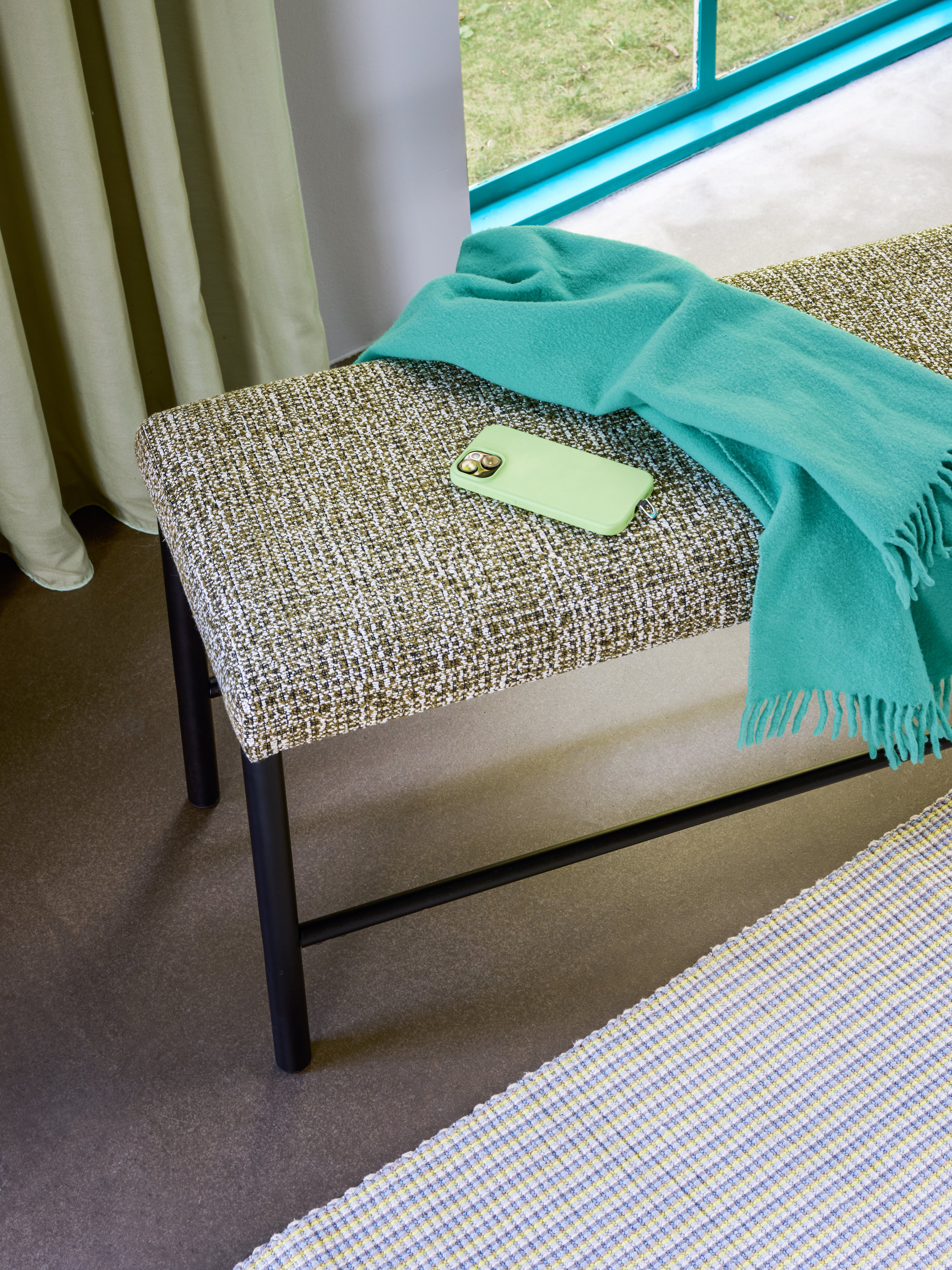 Pitkä penkki Vaaleanvihreä - 182x38xh46cm