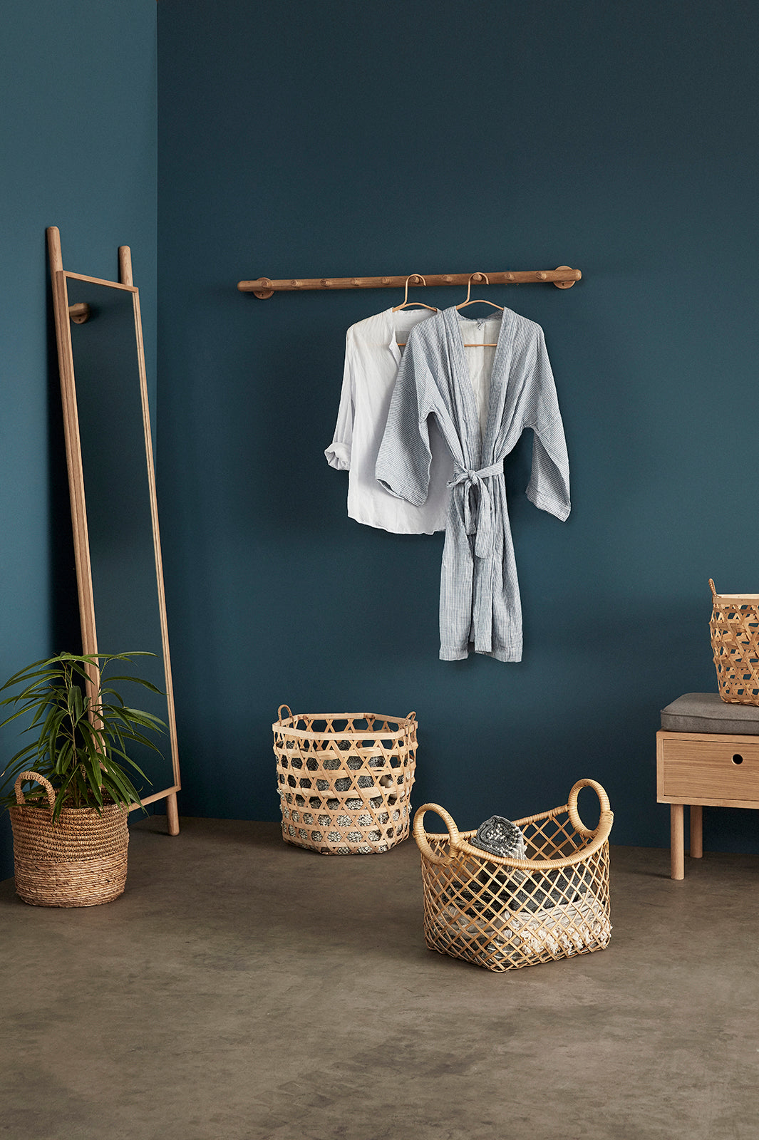 Piilota penkki harmaa/luonto - 85x40xh42cm