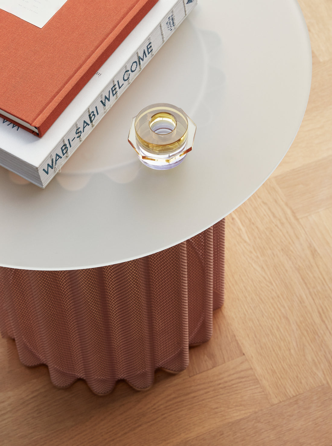 Kioskin kynttilänjalat keltainen/violetti (2 kpl sarja) - ø6xh4cm