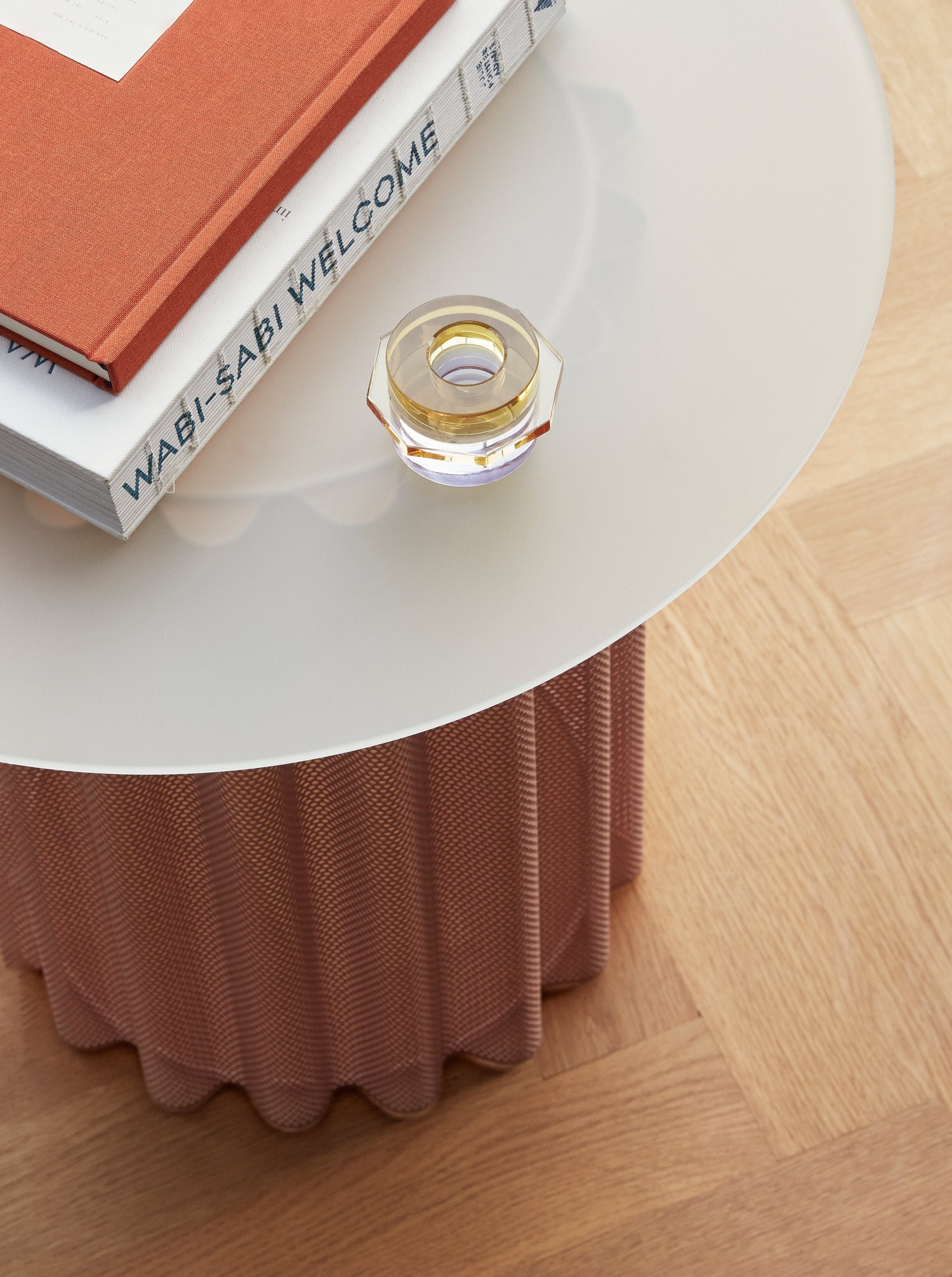 Kioskin kynttilänjalat keltainen/violetti (2 kpl sarja) - ø6xh4cm