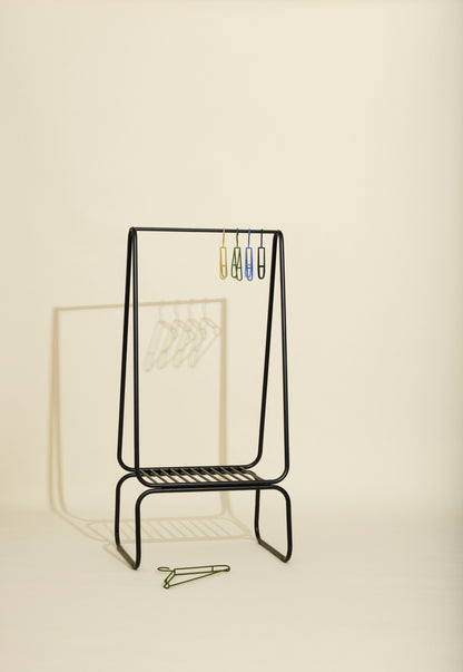 Levitä vaateteline pieni musta - 60x72xh157cm