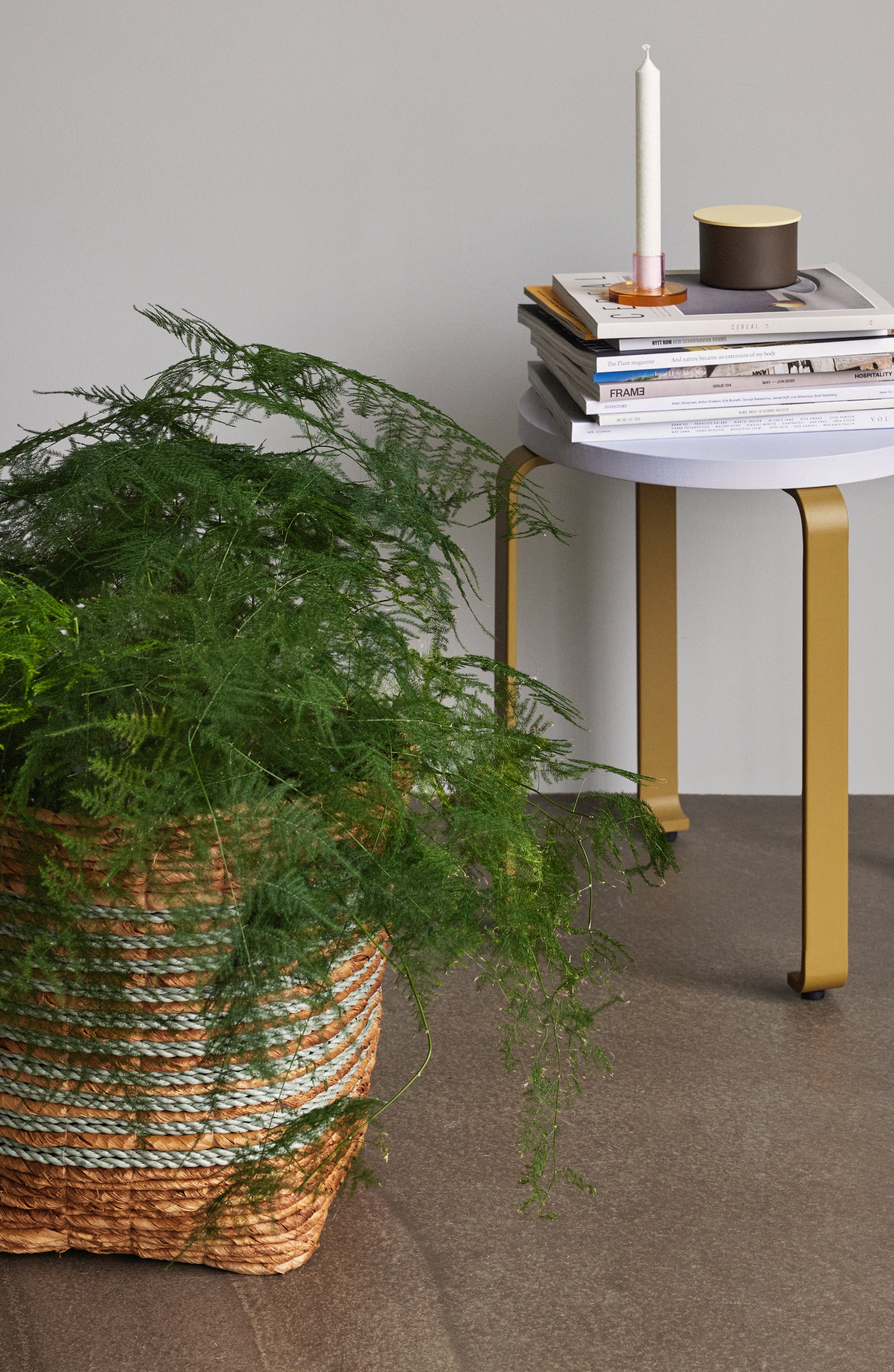 Hymyjakkara laventeli/khaki - ø46xh46,5cm