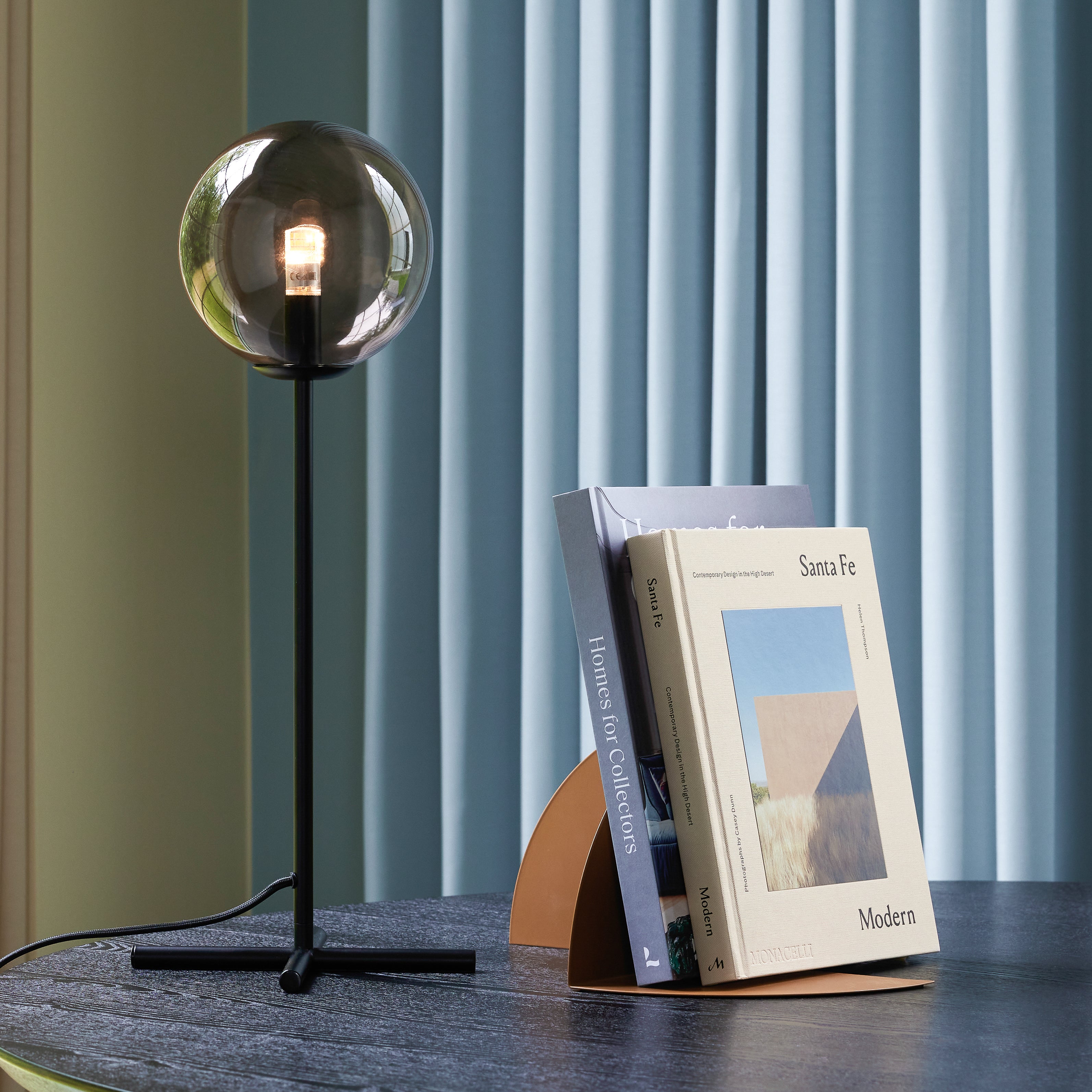 Champ Table Lamp Black/Smoke Color - Ø20xH50Cm, ​​G9/18W/LED 3W