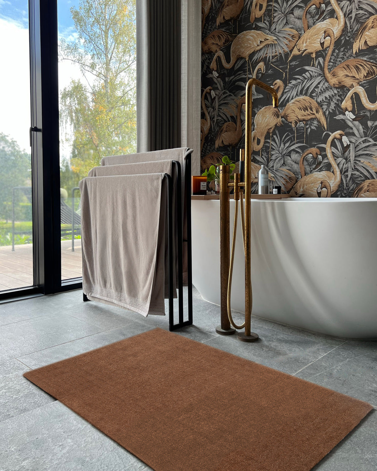 NYHED TÆPPE/MÅTTE 60 x 90 cm - UNI COLOR/COGNAC - Tica Copenhagen - DesignGaragen.dk