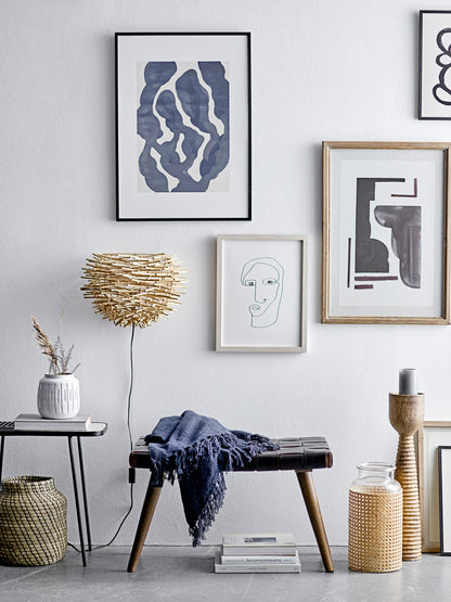 Linda -ruudullinen, sininen, kierrätetty puuvilla