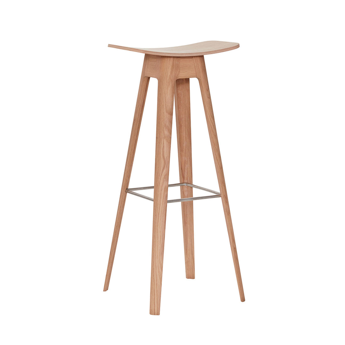 Andersen Furniture - HC1 barstol - sæde i eg finér - understel i eg/hvidpigmenteret - H80 cm - Andersen Furniture - DesignGaragen.dk