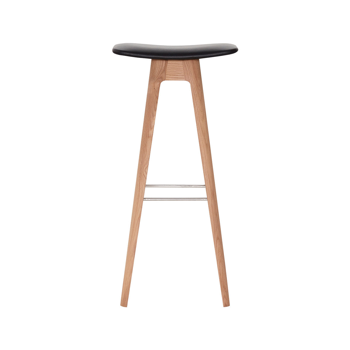 Andersen Furniture - HC1 barstol - sæde i sort læder - understel i eg/hvidpigmenteret - H80 cm - Andersen Furniture - DesignGaragen.dk