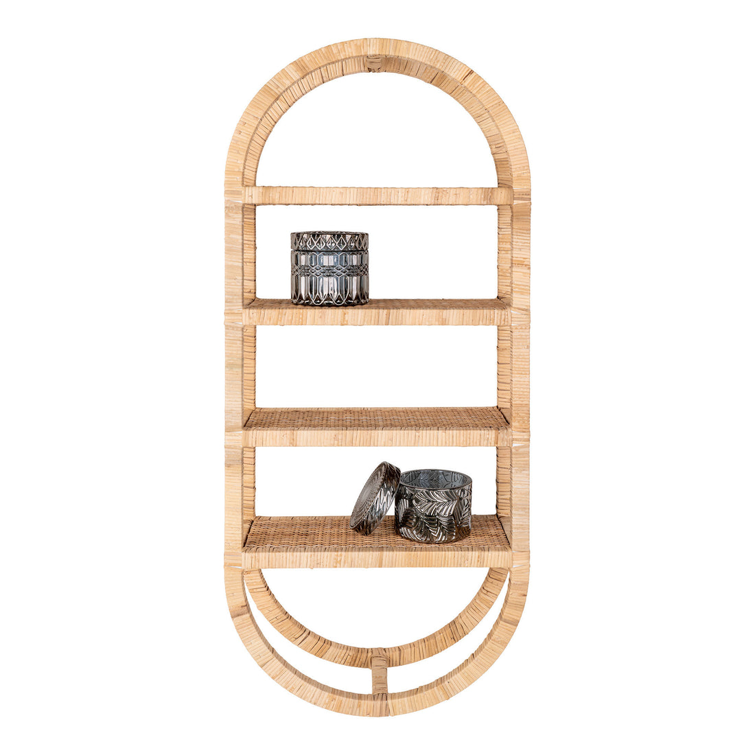 Liege -hylly - soikea hylly Rattan 33x13x78 cm - 1 - tietokoneet