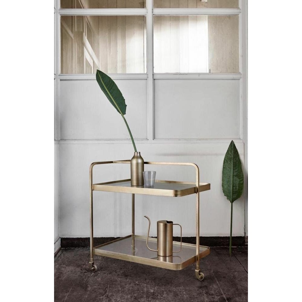 Nordal TROLLEY rullebord i messing med glas - 70x50 cm - Nordal - DesignGaragen.dk