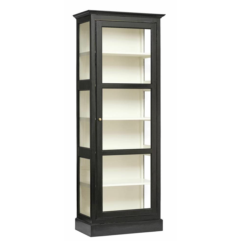 Nordal CLASSIC vitrineskab i træ - 212x84 - sort/hvid - Nordal - DesignGaragen.dk