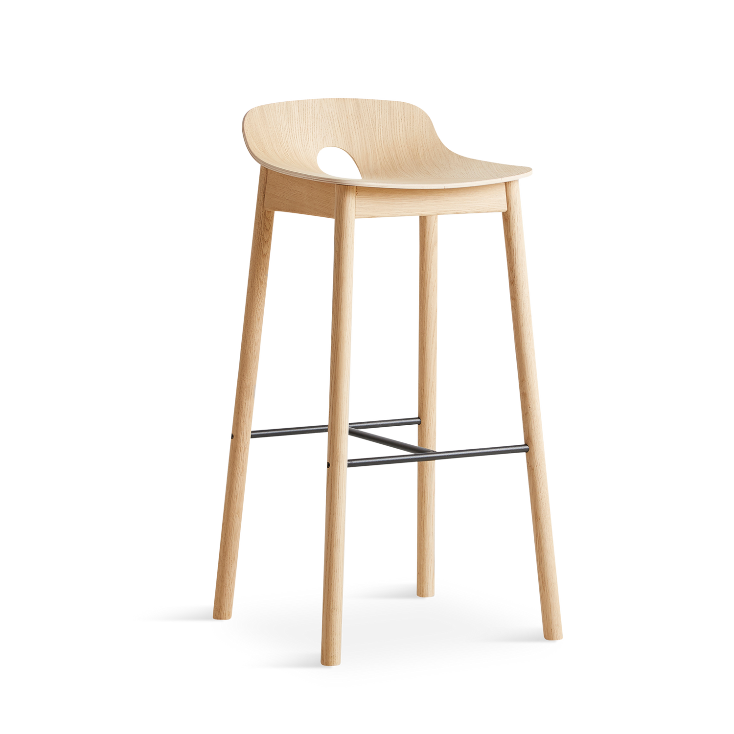 WOUD - Mono bar stool - White pigmented oak - WOUD - DesignGaragen.dk