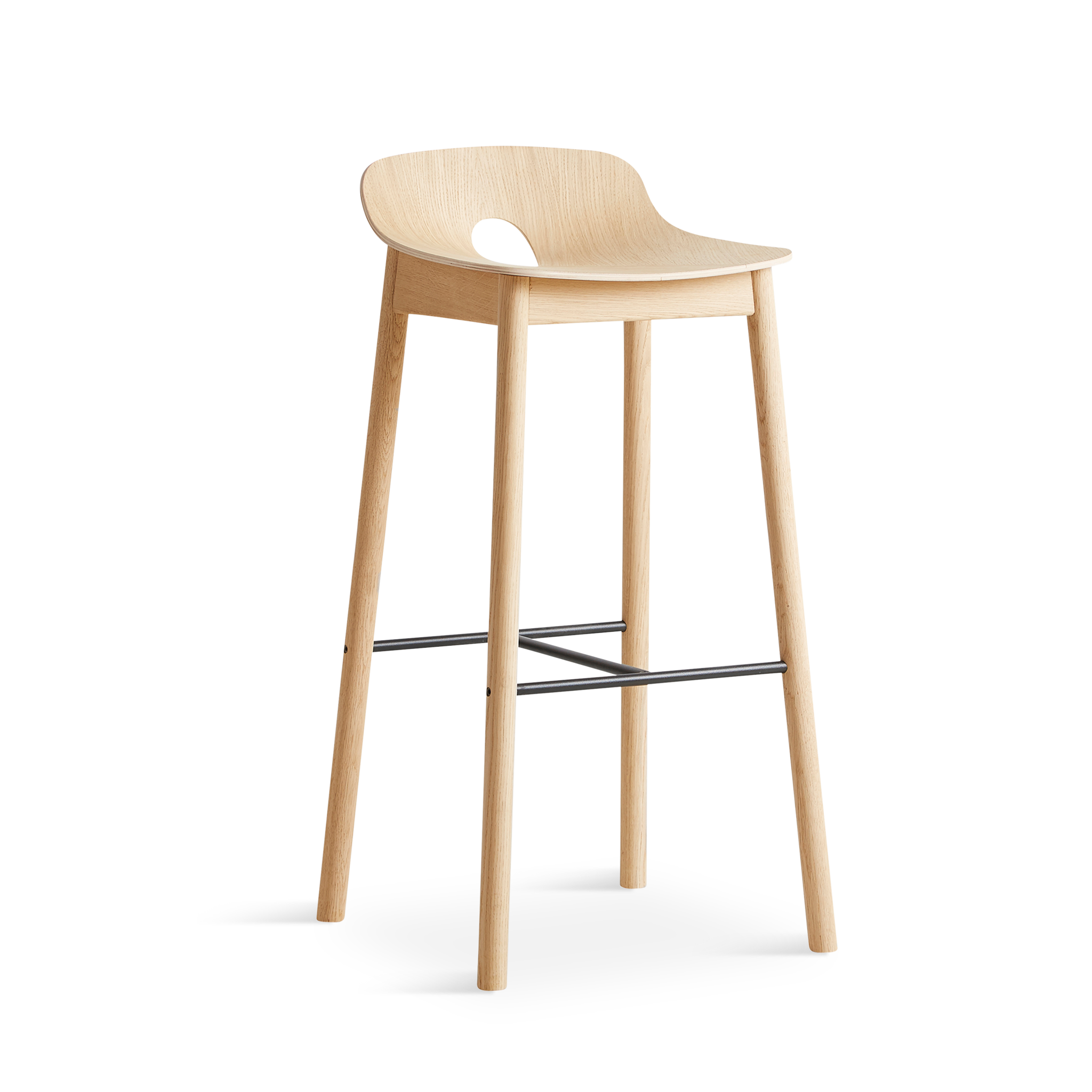 WOUD - Mono bar stool - White pigmented oak - WOUD - DesignGaragen.dk