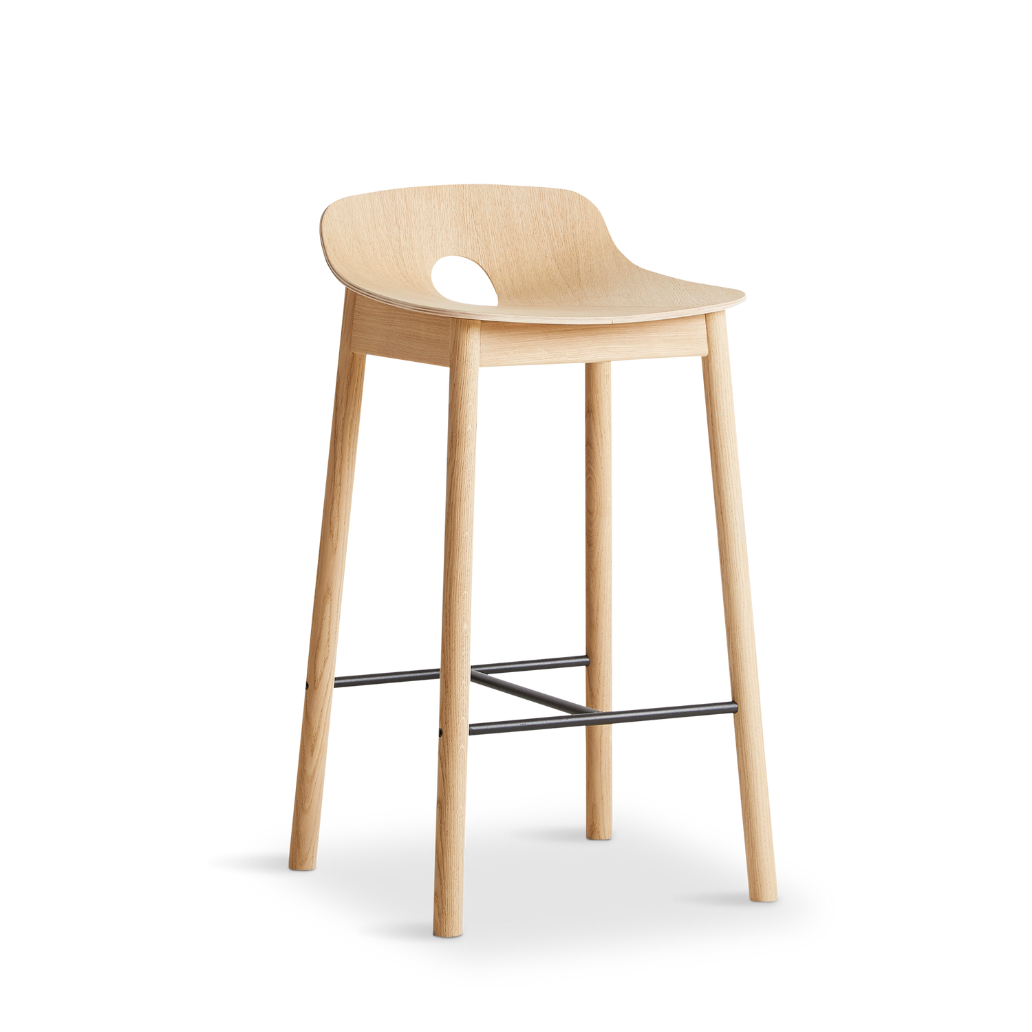 WOUD - Mono counter chair - White pigmented oak - WOUD - DesignGaragen.dk