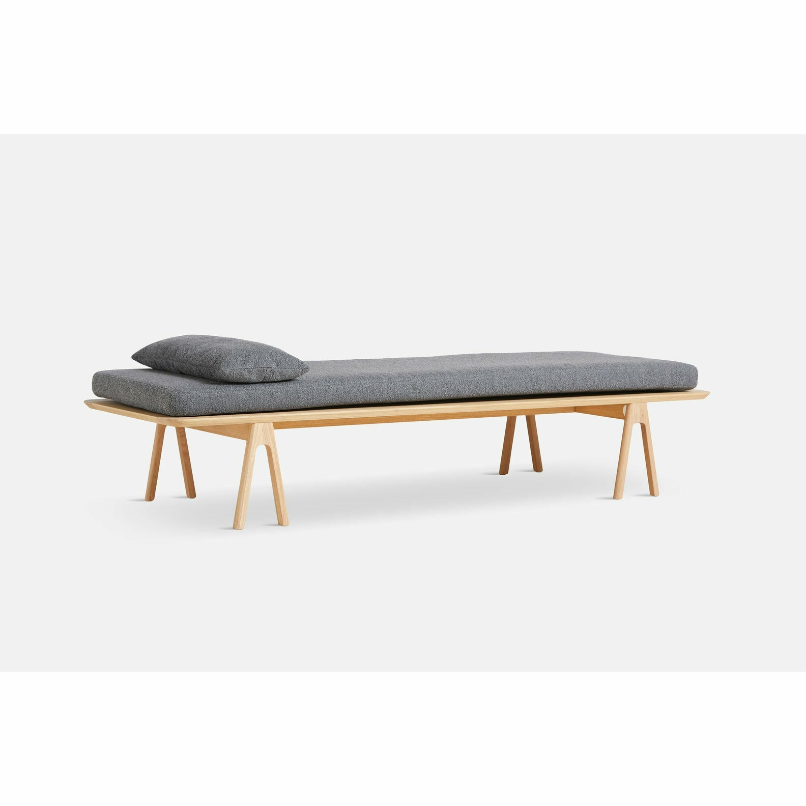 WOUD - Level daybed - Grey bouclé/oak 190x76,50x41 cm - WOUD - DesignGaragen.dk