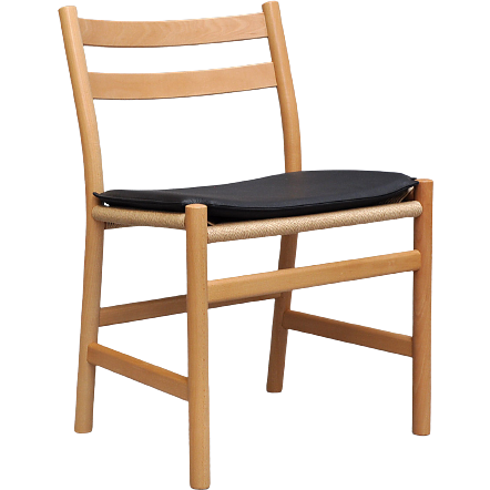 Hynde til Hans J. Wegner CH47 i sort læder - Hynder til Hans J. Wegner CH47 stolen - DesignGaragen.dk