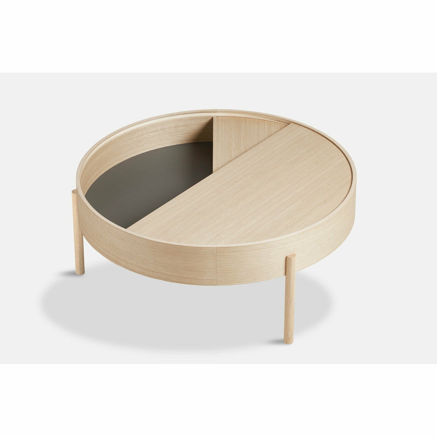 WOUD - Arc coffee table (89 cm) - White pigmented ash - WOUD - DesignGaragen.dk