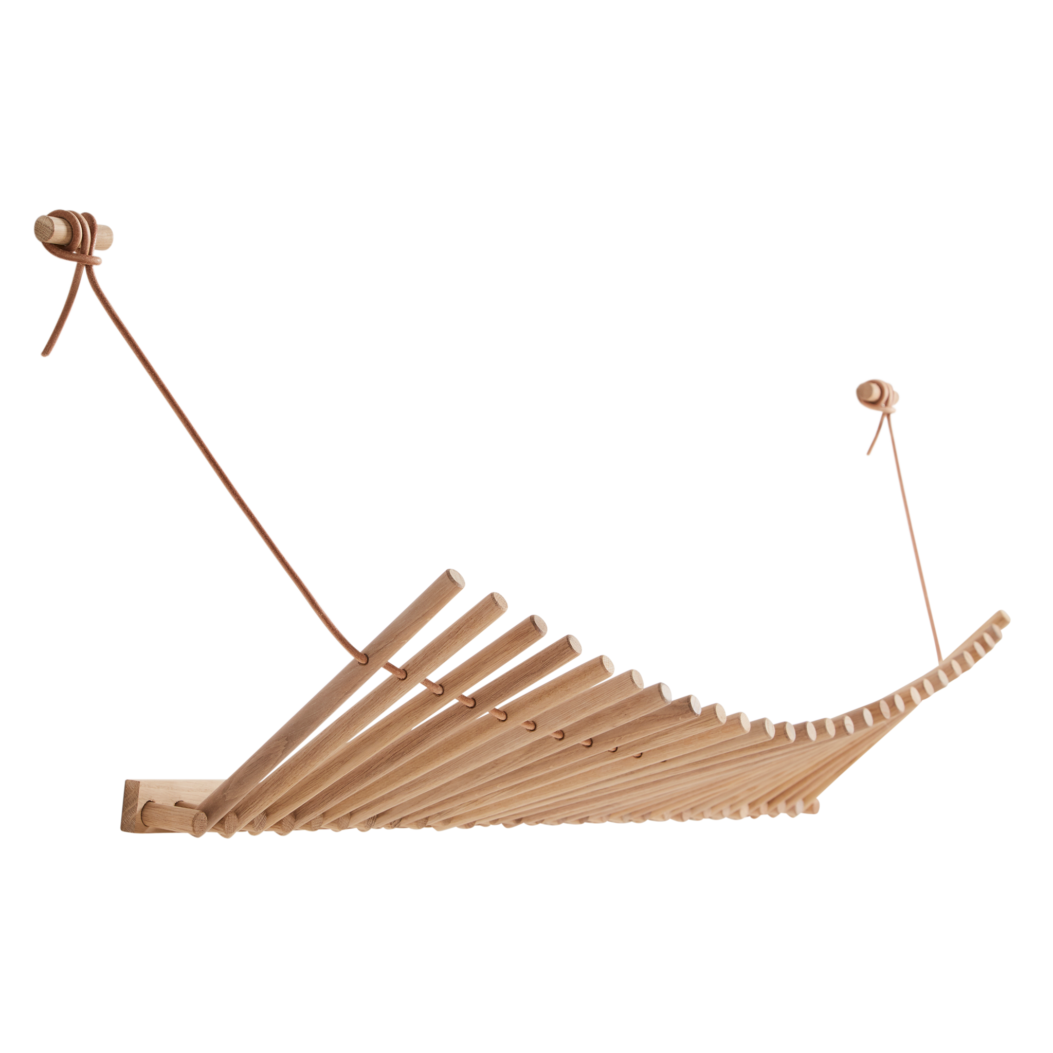 WOUD - Knaegt coat rack - White pigmented oak/cognac - WOUD - DesignGaragen.dk