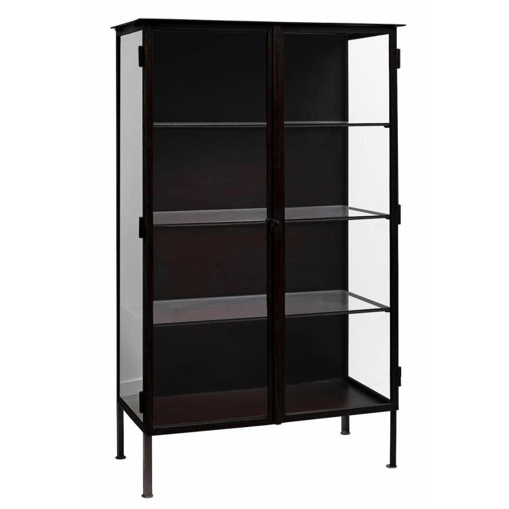 Nordal OREGON vitrineskab i jern - 153x90 - sort - Nordal - DesignGaragen.dk