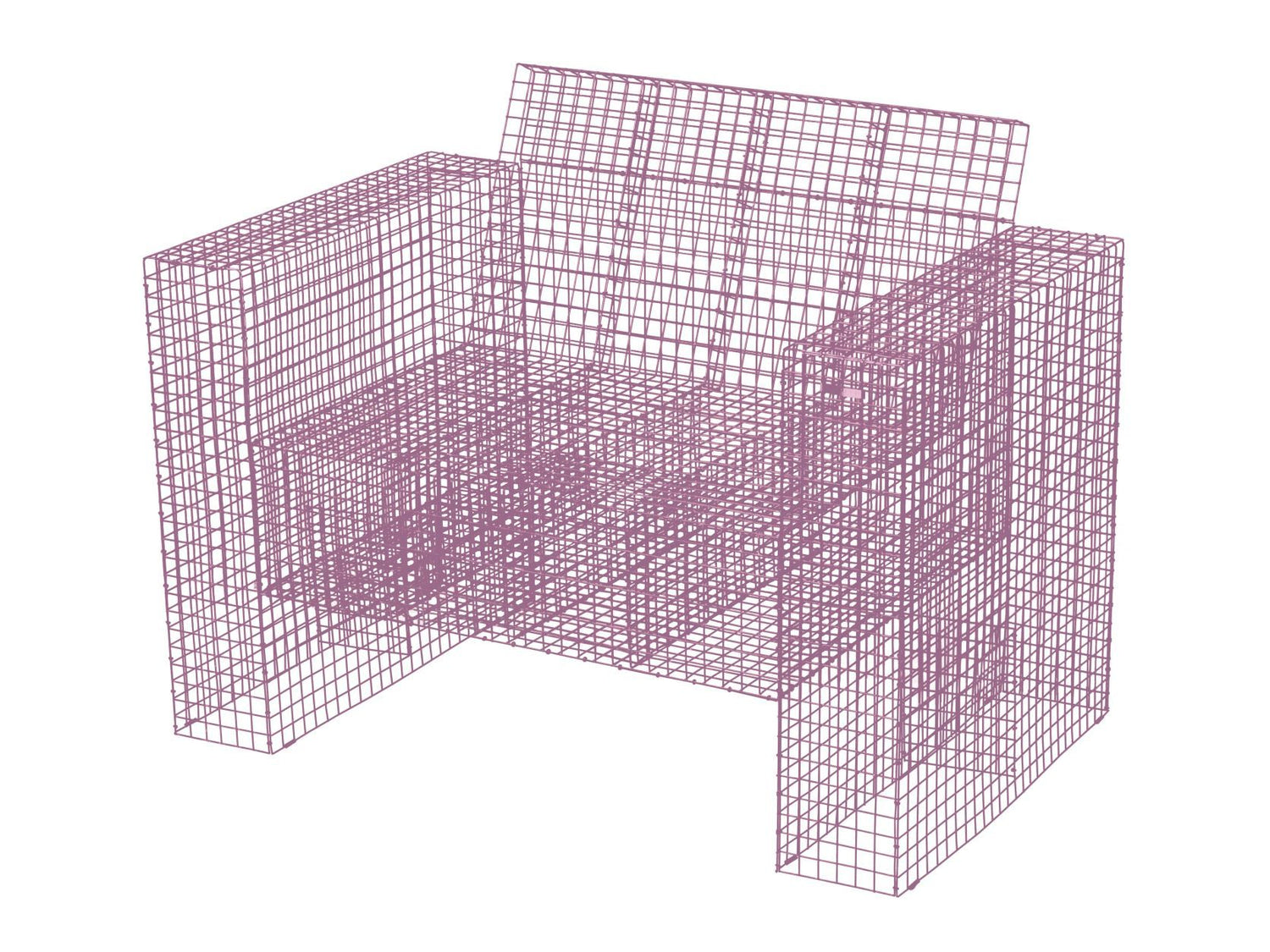 Kalager Design Wire Loungechair, vaaleanpunainen