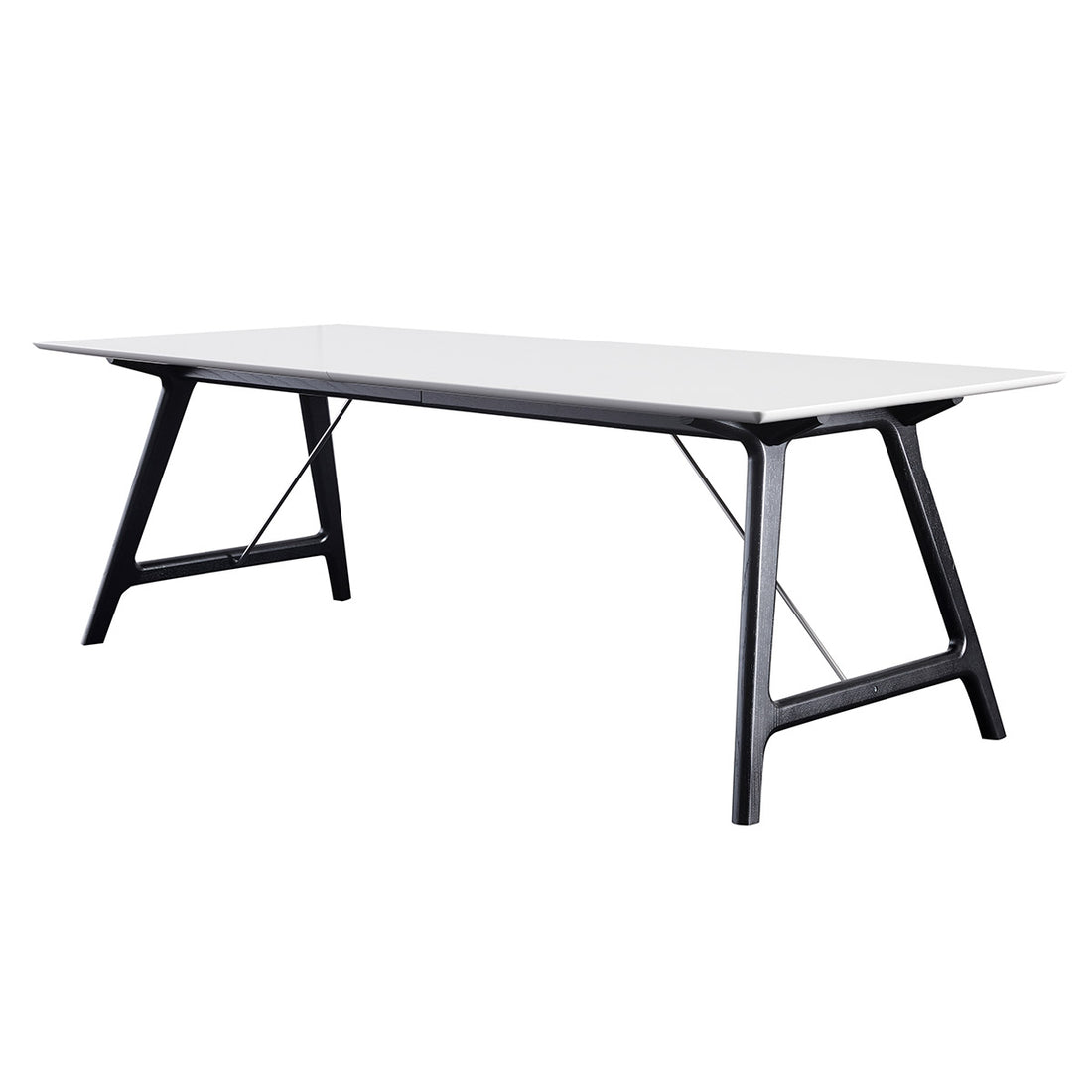 T7 udtræksbord i hvid laminat - understel i sort - 95x220xH72,5 cm - Andersen Furniture - DesignGaragen.dk