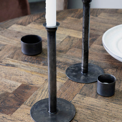 Talo -lääkäri - kynttilänjalka, Latuna, antiikki kupari - H: 27 cm, Dia: 12,5 cm