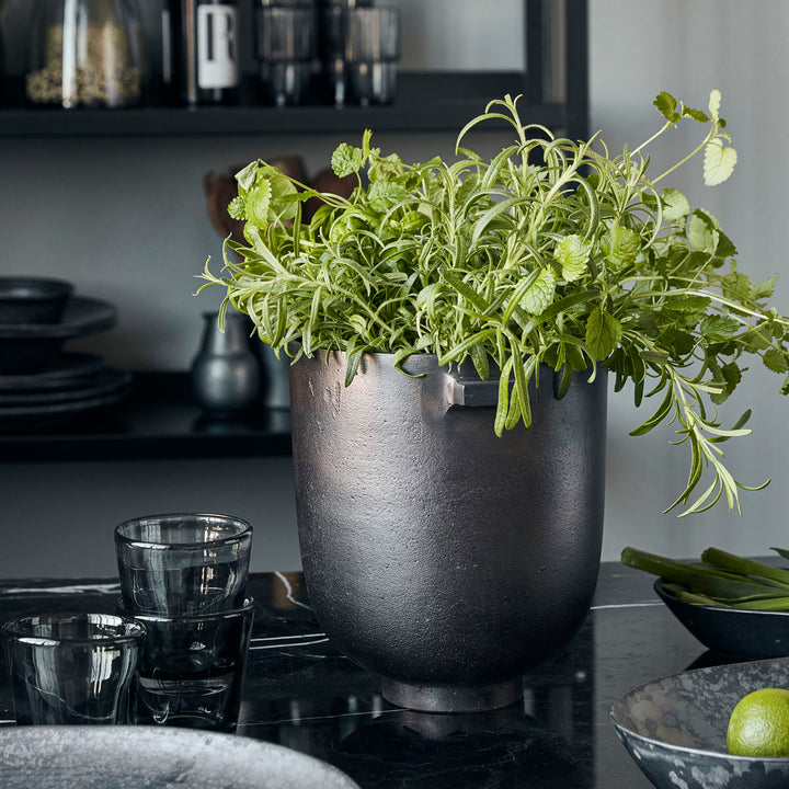 Talo-lääkäri Herb Pot, Foem, Browned Brass-H: 24 cm, Dia: 20 cm