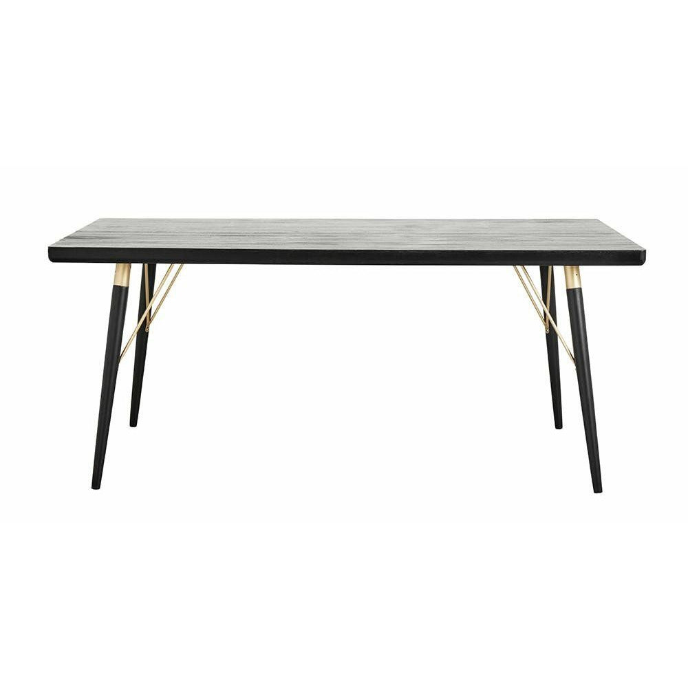 Nordal Spisebord i træ - 180x90 - sort/mat guld - Nordal - DesignGaragen.dk