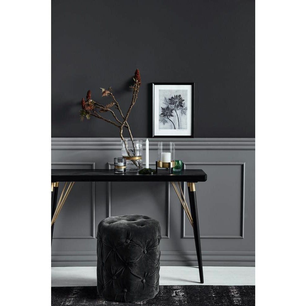 Nordal konsolipöytä puusta - 120 x 40 cm - musta/mattakultainen