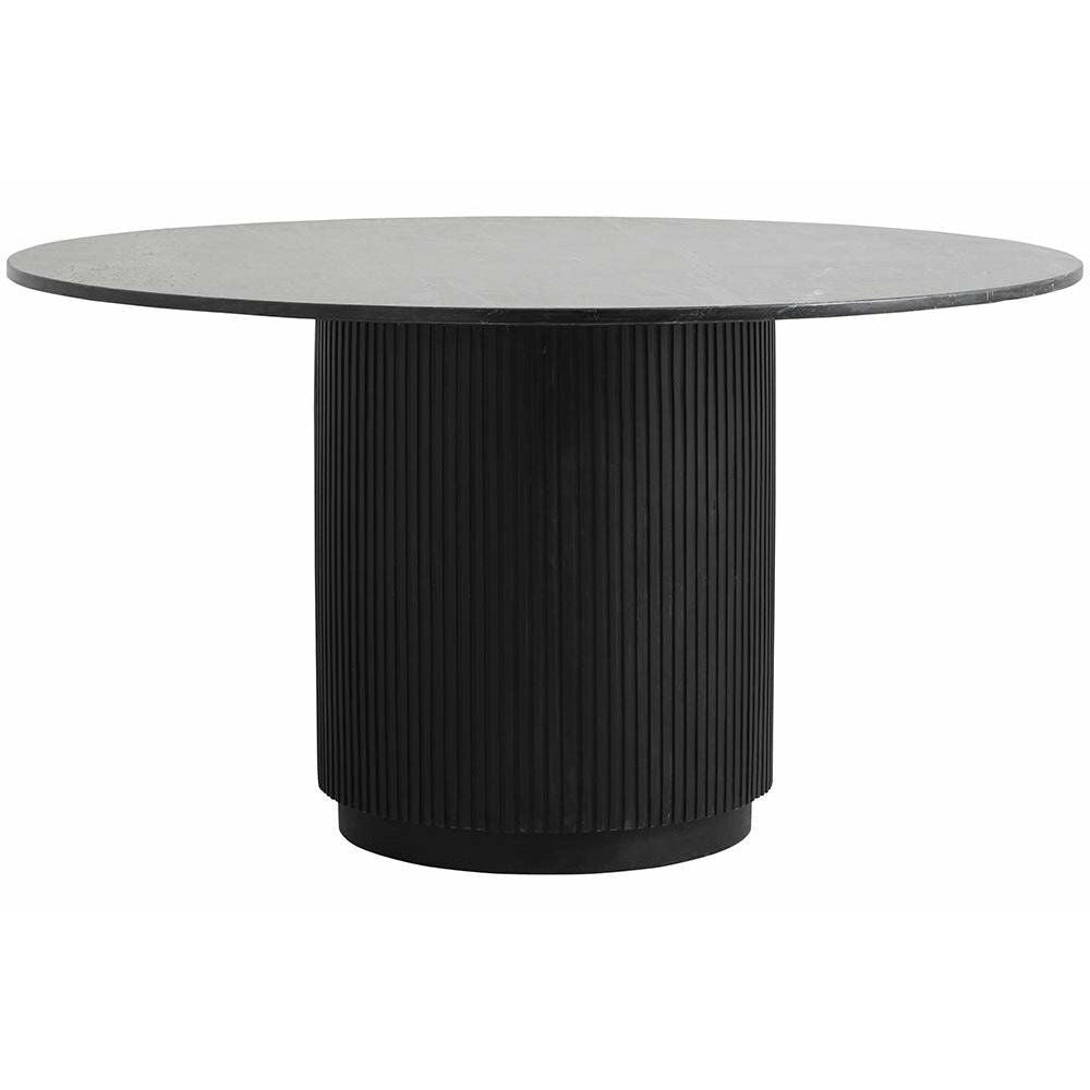 Nordal ERIE pyöreä ruokapöytä puusta ja marmorista - ø140 cm - musta