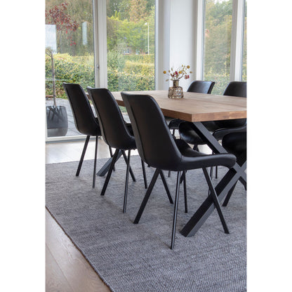 Memphisin ruokapöydän tuoli - ruokapöydän tuoli PU: ssa, mustalla jaloilla, HN1223